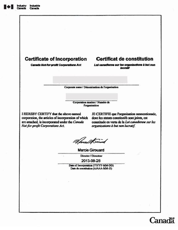 公司注册证书Certificate of Incorporation